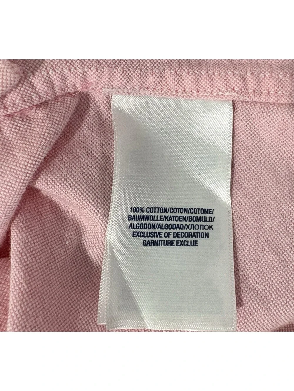 Ralph Lauren Boys Size 16 Solid Pink Logo Long Sleeve Button-Down Shirt